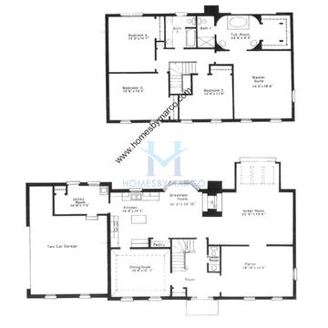 Photos of the Georgian Manor model in the Eastings Mere subdivision in South Barrington, IL
