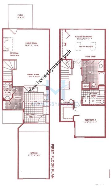 Photos of the Columbine model in the Oakhurst subdivision in Aurora, IL