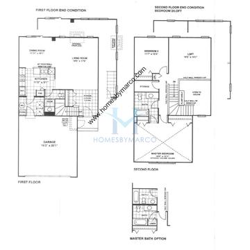 Photos of the Balmoral model in the Kingspointe subdivision in Naperville, IL