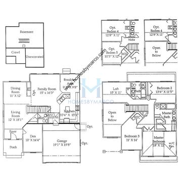 Photos of the Langston w/ Den model in the Harvest Hill subdivision in Lindenhurst, IL