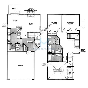 Photos of the Charleston-3 model in the Walnut Creek subdivision in Plainfield, IL