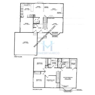 Photos of the Saddlebrook model in the Hunters Creek subdivision in Lake Zurich, IL