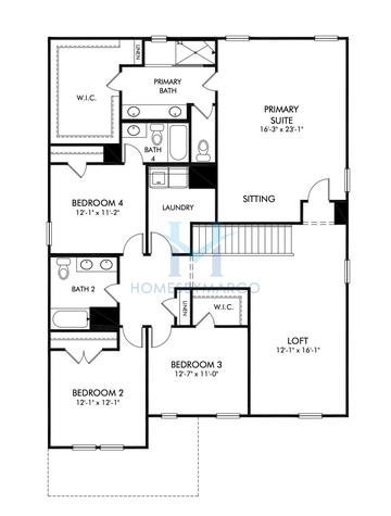 Taylorsville Basement model in The Oaks at Dawson, Dawsonville, GA, built by Meritage Homes