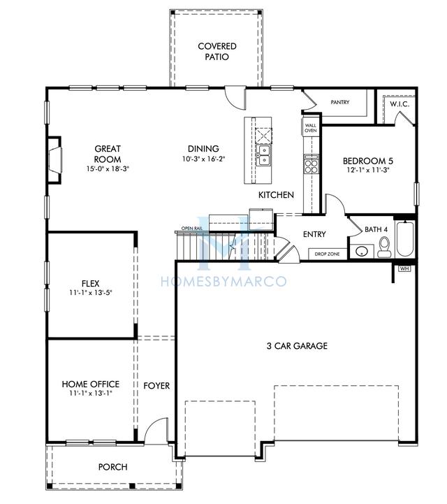 Redford Basement model in Vines at Mill Creek, Braselton, GA, built by Meritage Homes