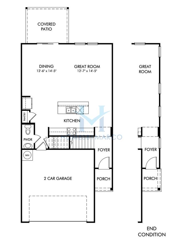 Photos of the Bakersfield End Unit model in the Willowcrest subdivision in Mableton, GA