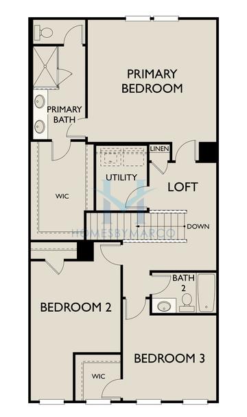 Marigold model in Reverie on Cumberland, Atlanta, GA, built by Ashton Woods Homes