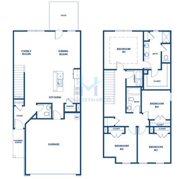 Photos of the Danbury model in the Brookland Commons subdivision in Monroe, GA