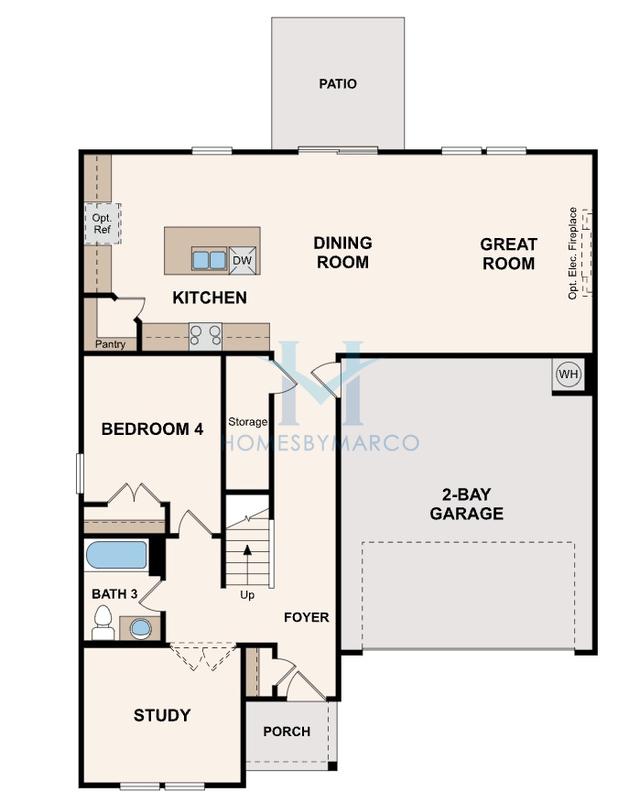 Photos of the Presley model in the Kingsley Creek subdivision in Lithonia, GA