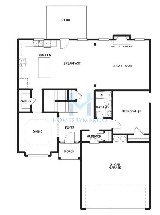 Thorton model in Fairways at Durham Lakes, Fairburn, GA, built by Stephen Elliott Homes