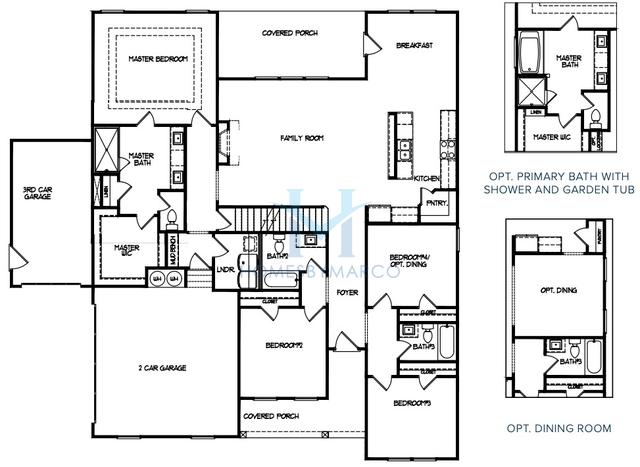 Photos of the Rosewood II model in the Cotton Creek subdivision in Good Hope, GA