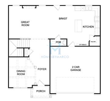 Photos of the Oakmont model in the Berkeley Lakes subdivision in Locust Grove, GA