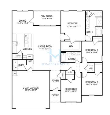 Photos of the Booth model in the Lost Creek subdivision in Dallas, GA