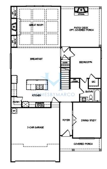 Photos of the Creekwood model in the Hemingway subdivision in Flowery Branch, GA