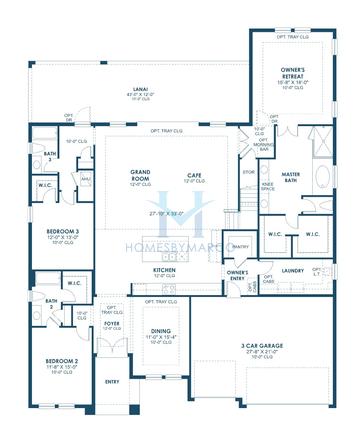 Photos of the Cedar Key II model in the Two Rivers subdivision in Zephyrhills, FL