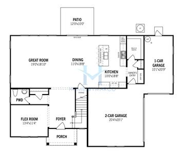 Henderson model in Blair Place, Monroe, NC, built by Mattamy Homes
