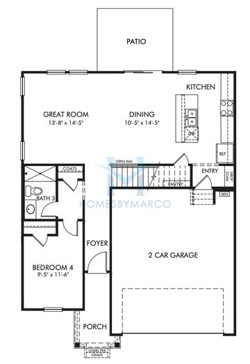Rockwell model in Buffalo Ridge, Newton, NC, built by Meritage Homes