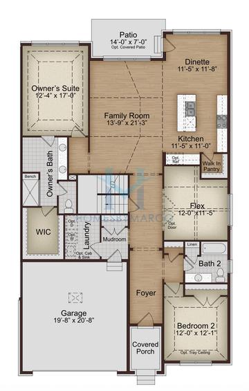 Sorrento model in Villas at Rolling Meadows, Lemont, IL, built by Beechen & Dill Homes, Inc.