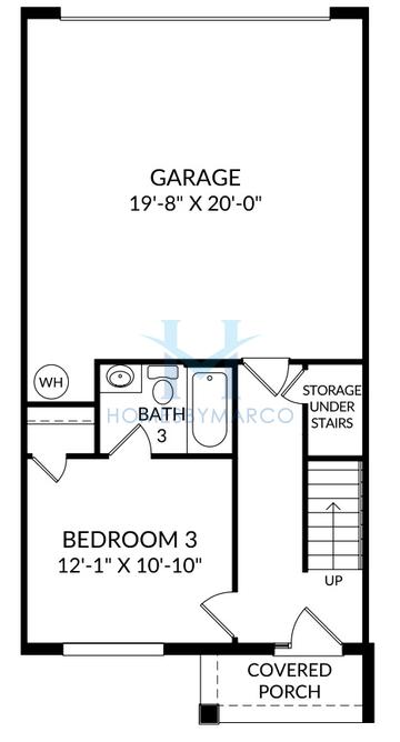 Bartow model in Westchase Station Townhomes, Tampa, FL, built by Stanley Martin Homes