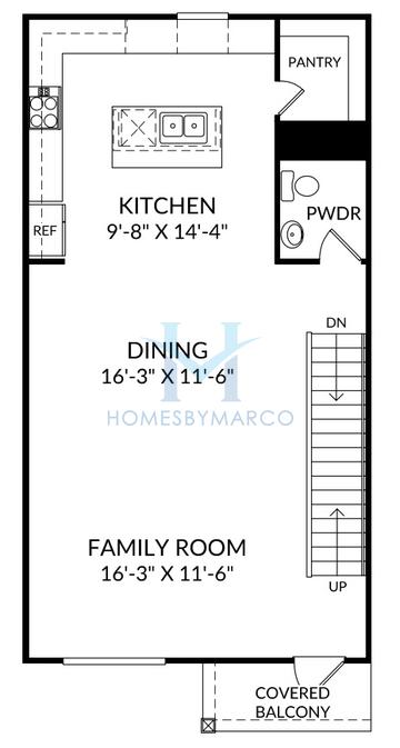 Bartow model in Westchase Station Townhomes, Tampa, FL, built by Stanley Martin Homes