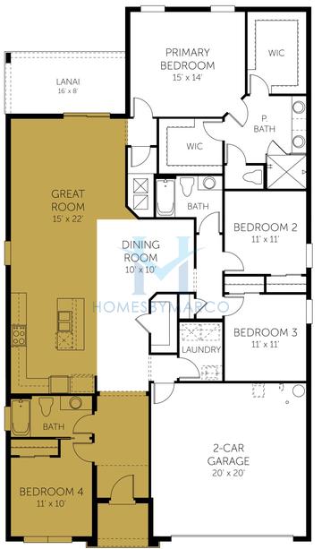Photos of the Poinciana model in the Lakewood Park subdivision in DeLand, FL