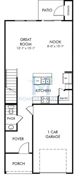 Amber model in Rocky River Towns, Charlotte, NC, built by Meritage Homes