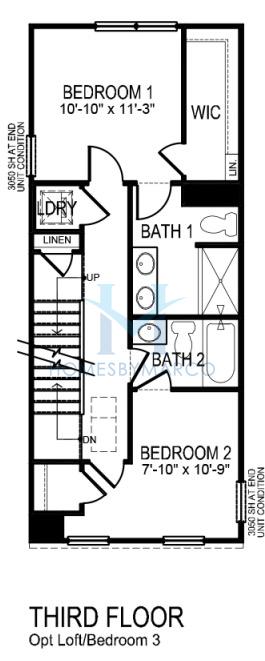 Carlton model in Kingman Townhomes, Charlotte, NC, built by D.R. Horton