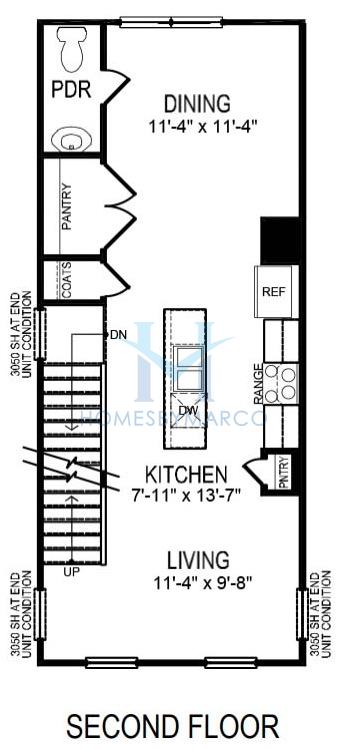 Carlton model in Kingman Townhomes, Charlotte, NC, built by D.R. Horton