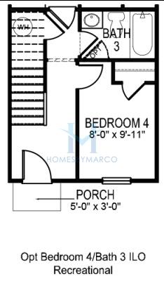 Carlton model in Kingman Townhomes, Charlotte, NC, built by D.R. Horton