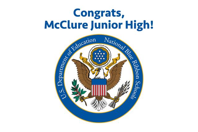 McClure Junior High Named A Blue Ribbon School