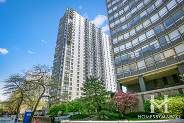 Hollywood Towers building in the Edgewater neighborhood of Chicago, IL