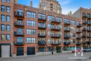 Erie Center Lofts building in the River North neighborhood of Chicago, IL