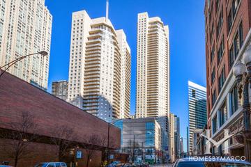 Grand Plaza building in the River North neighborhood of Chicago, IL