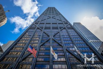 John Hancock Center building in the Streeterville neighborhood of Chicago, IL