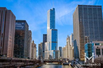 Trump Tower Chicago building in the River North neighborhood of Chicago, IL