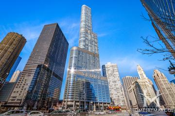 Trump Tower Chicago building in the River North neighborhood of Chicago, IL