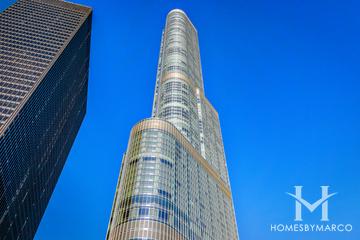 Trump Tower Chicago building in the River North neighborhood of Chicago, IL