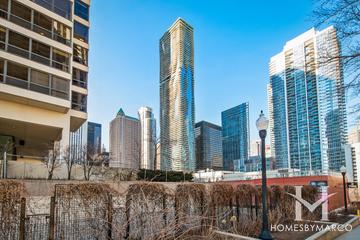 Aqua Condominiums building in the Loop neighborhood of Chicago, IL