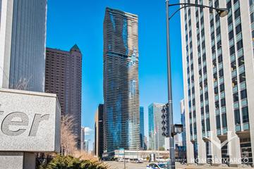 Aqua Condominiums building in the Loop neighborhood of Chicago, IL