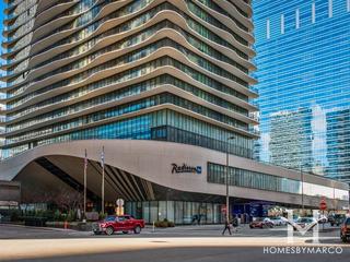 Aqua Condominiums building in the Loop neighborhood of Chicago, IL